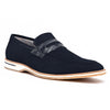 11-020-NVY MEO 3 Sueded Goatskin Penny Loafer, Navy Zelli Italia