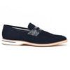 11-020-NVY MEO 3 Sueded Goatskin Penny Loafer, Navy Zelli Italia
