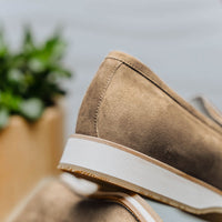 Zelli Italia 11-020-TPE MEO 3 Sueded Goatskin Penny Loafer, Taupe