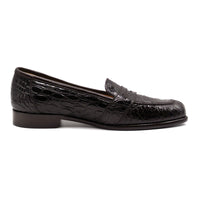 11-119-NIC TUSCANY Crocodile Penny Loafer, Nicotine Zelli Italia