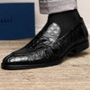 11-201-BKM ROMA Crocodile Penny Loafer, Black Zelli Italia