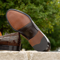 11-201-CGM ROMA Crocodile Penny Loafer, Cognac Zelli Italia
