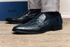 11-201-NVY ROMA Crocodile Penny Loafer, Navy Zelli Italia