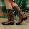 Soto Boots Soto Boots Tan Rose Inlayed Women's Cowgirl Boots (M50032)