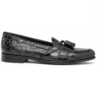 11-582-BLK FRANCO Crocodile Tassel Loafer, Black Zelli Italia