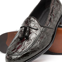 11-582-NIC FRANCO Crocodile Tassel Loafer, Nicotine Zelli Italia