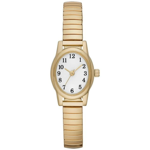 Time & Tru Women's Wristwatch: Gold Tone Oval Case, Easy Read Dial, Expansion Band (FMDOTT008) EasyOptionXY LLC