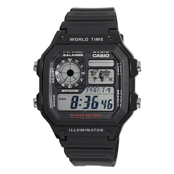 Men's World Time Watch, Resin Strap EasyOptionXY LLC