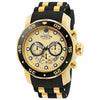 Invicta Pro Diver Chronograph Gold Dial Black Polyurethane Men's Watch 17566 EasyOptionXY LLC