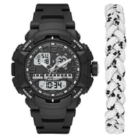 George Men's Analog Digital Watch Set with White and Black Nylon Sport Bracelet (FMDXOGE027) EasyOptionXY LLC