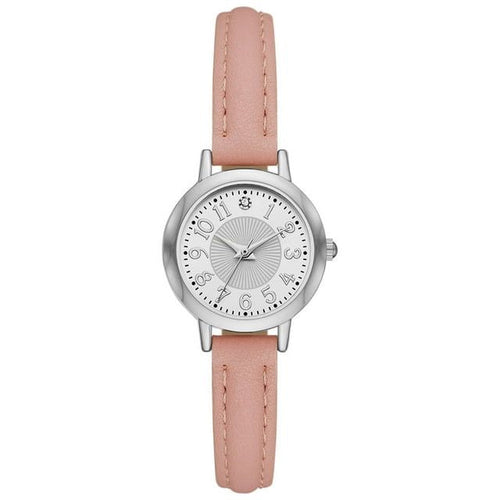 Time and Tru Women's Silver Tone Watch with Faux Leather Strap EasyOptionXY LLC