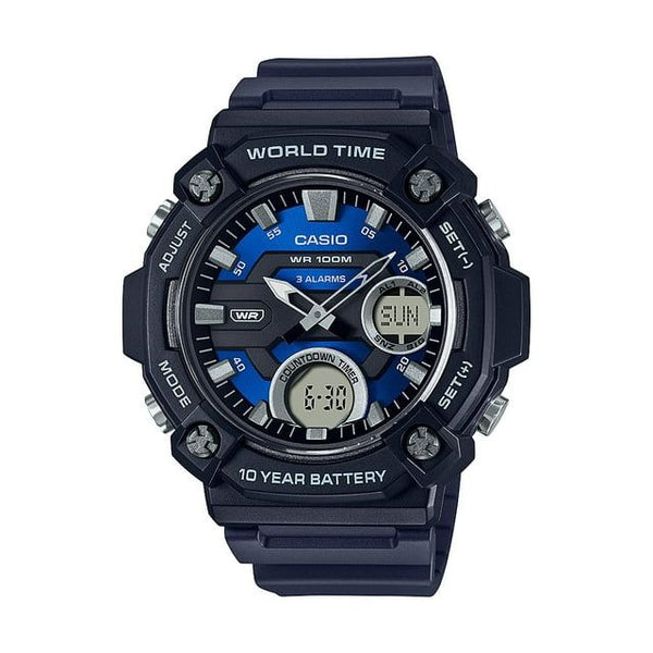 Casio Men's Heavy Duty Analog-Digital World Time Watch AEQ120-2AV EasyOptionXY LLC