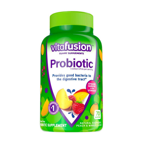 Vitafusion Probiotic Gummy Supplements; Raspberry; Peach and Mango Flavored; 70 Count EasyOptionXY LLC