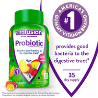 Vitafusion Probiotic Gummy Supplements; Raspberry; Peach and Mango Flavored; 70 Count EasyOptionXY LLC