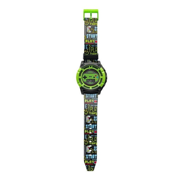 Wonder Nation Boys Round LCD Dial Gaming Print Kids Digital Watch, Black EasyOptionXY LLC