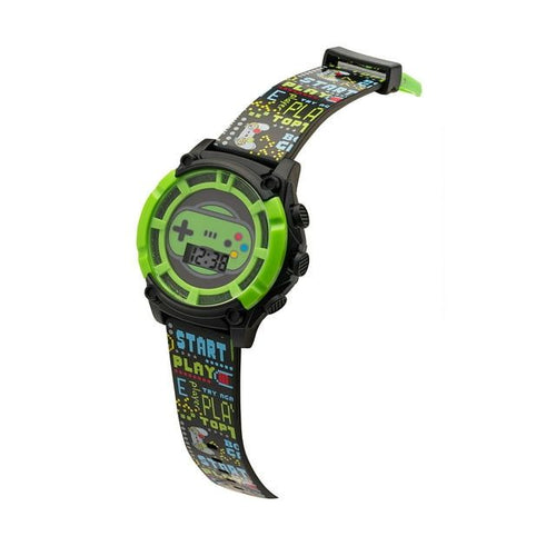 Wonder Nation Boys Round LCD Dial Gaming Print Kids Digital Watch, Black EasyOptionXY LLC