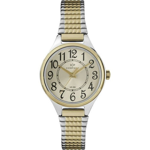 Viewpoint by Timex Women's Two-Tone/Champagne 30mm Casual Watch, Expansion Band EasyOptionXY LLC