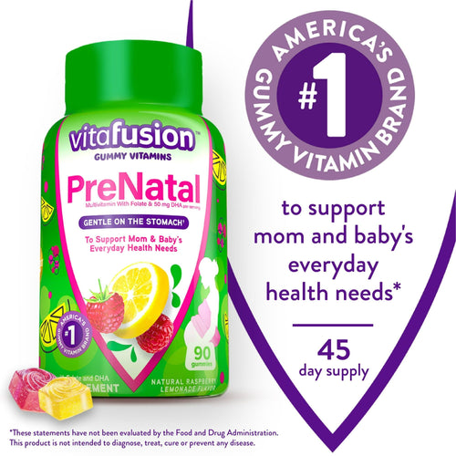 Vitafusion PreNatal Gummy Vitamins; Raspberry Lemonade Flavored; 90 Count EasyOptionXY LLC
