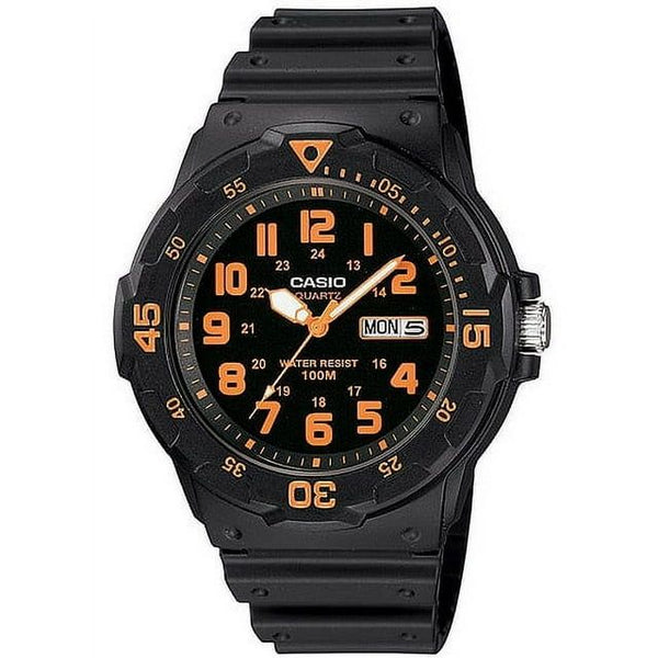 Casio Men's Dive Style Watch, Black/Orange Accents MRW200H-4BV EasyOptionXY LLC
