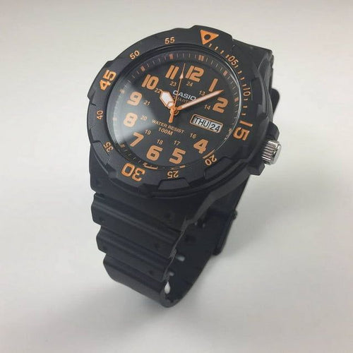 Casio Men's Dive Style Watch, Black/Orange Accents MRW200H-4BV EasyOptionXY LLC