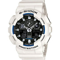 Casio Men's GA-100 Series G-Shock Quartz 200M WR Shock Resistant Watch White/Black. Plastic Band EasyOptionXY LLC