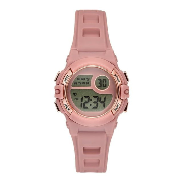 Time and Tru Ladies' Digital Sport Watch, Dusty Rose Round Case, Rose Gold Tone Bezel and Dusty Rose Plastic Strap (FMDOTT108) EasyOptionXY LLC