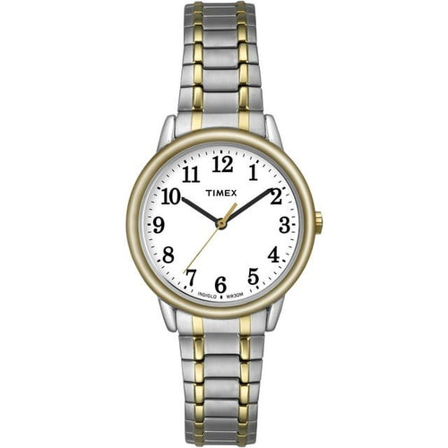 Timex Women's Easy Reader Two-Tone/White 30mm Casual Watch, Tapered Expansion Band EasyOptionXY LLC