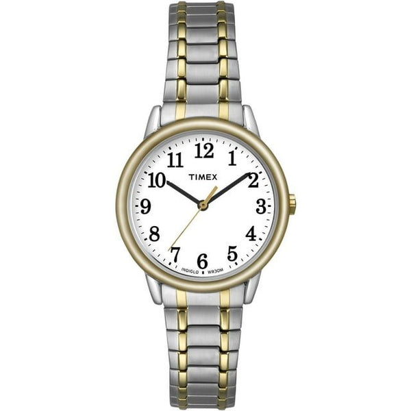 Timex Women's Easy Reader Two-Tone/White 30mm Casual Watch, Tapered Expansion Band EasyOptionXY LLC