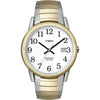 Timex Men's Easy Reader Date Two-Tone/White 35mm Casual Watch, Tapered Expansion Band EasyOptionXY LLC