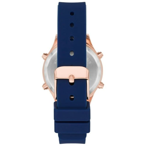 Time and Tru Women's Rose Gold Tone Digital Watch with Navy Silicone Strap EasyOptionXY LLC