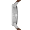 George Men's Watch: Matte Silver Tone Case, Off White Easy Read Dial, Tan Vegan Leather Band (FMDOGE048) EasyOptionXY LLC