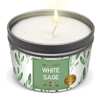 MAGNIFICENT101New Style Pure White Sage Smudge Candle for House Energy Cleansing, Banishes Negative Energy I Purification and Chakra Healing - Natural Soy Wax Tin Candle (Pure White Sage, 6 oz) EasyOptionXY LLC