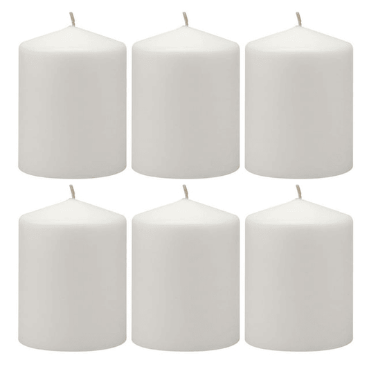 Stonebriar 3" x 4" Unscented 1-Wick White Pillar Candles, 6 Pack EasyOptionXY LLC
