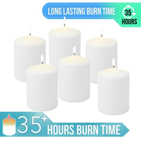 Stonebriar 3" x 4" Unscented 1-Wick White Pillar Candles, 6 Pack EasyOptionXY LLC