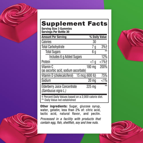 Vitafusion Elderberry Gummy Vitamins; 90 Count EasyOptionXY LLC