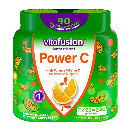 Vitafusion Power C Gummy Immune Support with vitamin C; Orange Flavor; 120 Count; Twin Pack EasyOptionXY LLC