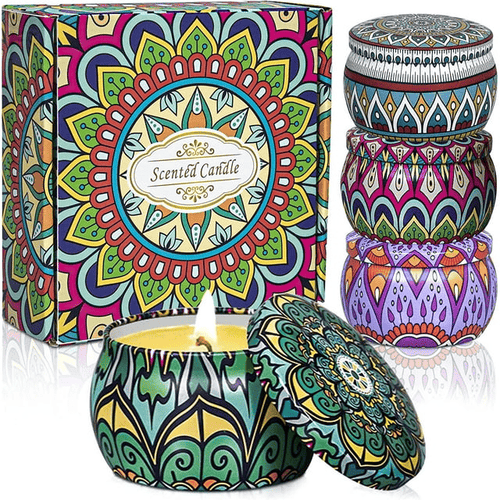 OSHINE 4 PACK Scented Candles Gifts Set Christmas Candles Aromatherapy Soy Wax Candles Home Fragrance Stress Relief Candles for Yoga, Sleeping,Mother's day,Valentine's day,Birthday Gifts,Anniversary EasyOptionXY LLC