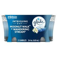 Glade Jar Candle 2 ct, Moonlit Walk & Wandering Stream, 3.4 oz Total, Air Freshener, Wax Infused with Essential Oils EasyOptionXY LLC