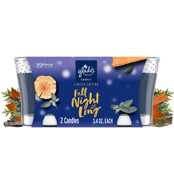 Glade Candle, Infused with Essential Oils, Fall Night Long Scent, 2 Count EasyOptionXY LLC