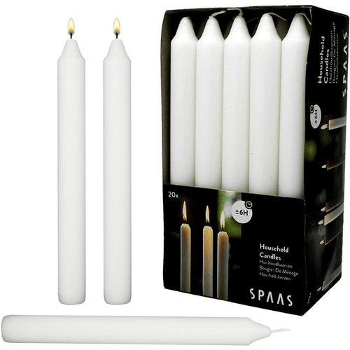 White Dinner Taper Candles 7 inch Tall Dripless Smokeless unscented for candlesticks 6 Hour Long Burning Candle Decorate Your Table Wedding and Christmas - Household Candle Stick 20 Pa EasyOptionXY LLC