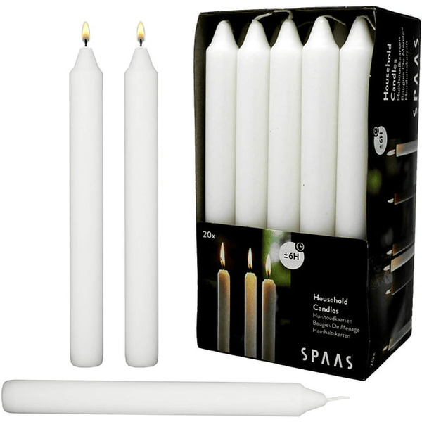 White Dinner Taper Candles 7 inch Tall Dripless Smokeless unscented for candlesticks 6 Hour Long Burning Candle Decorate Your Table Wedding and Christmas - Household Candle Stick 20 Pa EasyOptionXY LLC