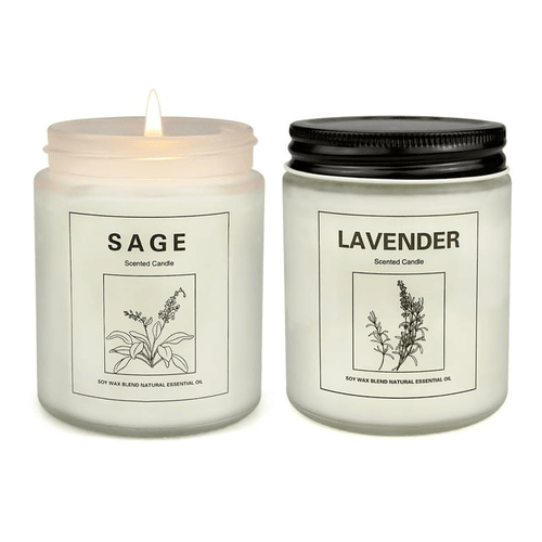 Lavender & Sage Scented Candles Gift, 2 Pack Soy Candle for Home Scented, Jar Aromatherapy Candles, 7 oz EasyOptionXY LLC