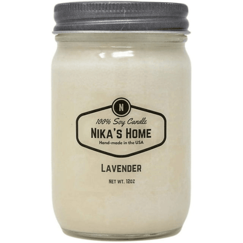Nika's Home Lavender Soy Candle - 12oz Mason Jar EasyOptionXY LLC