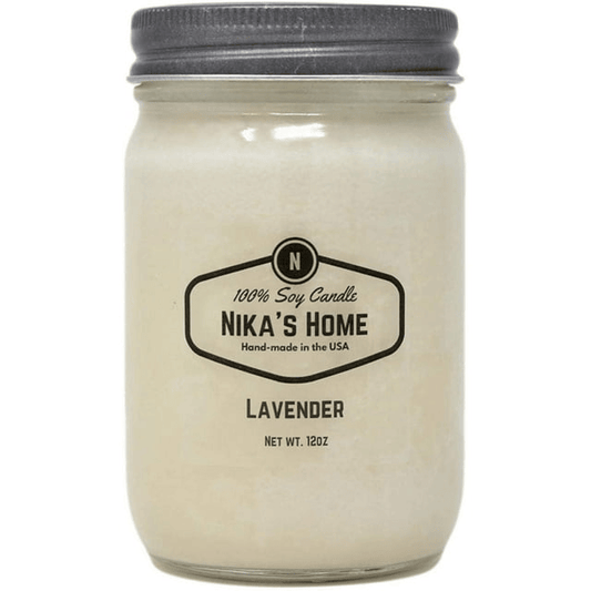Nika's Home Lavender Soy Candle - 12oz Mason Jar EasyOptionXY LLC