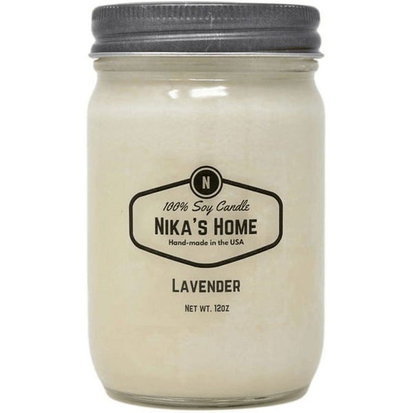 Nika's Home Lavender Soy Candle - 12oz Mason Jar EasyOptionXY LLC