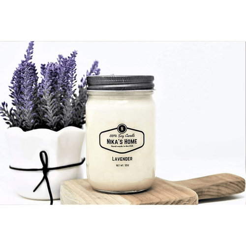 Nika's Home Lavender Soy Candle - 12oz Mason Jar EasyOptionXY LLC