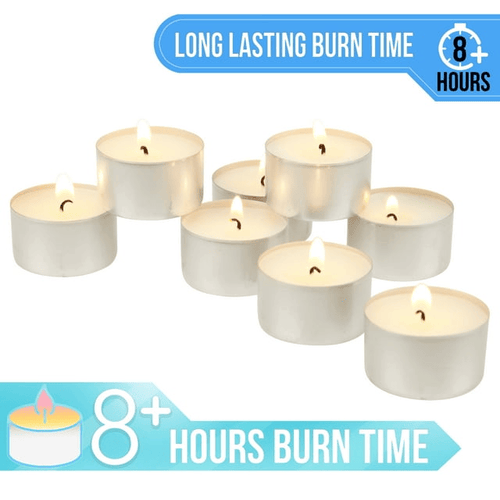 Stonebriar Unscented Long Burning Tealight Candles with 8 Hour Burn Time, 100 Pack, White EasyOptionXY LLC