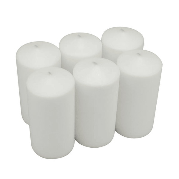 Stonebriar 3" x 6" Unscented 1-Wick White Pillar Candles, 6 Pack EasyOptionXY LLC