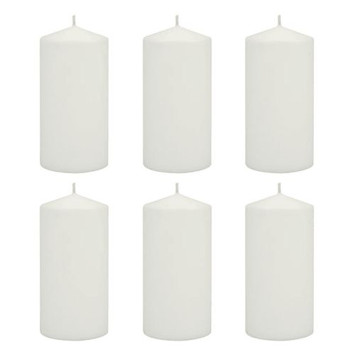 Stonebriar 3" x 6" Unscented 1-Wick White Pillar Candles, 6 Pack EasyOptionXY LLC