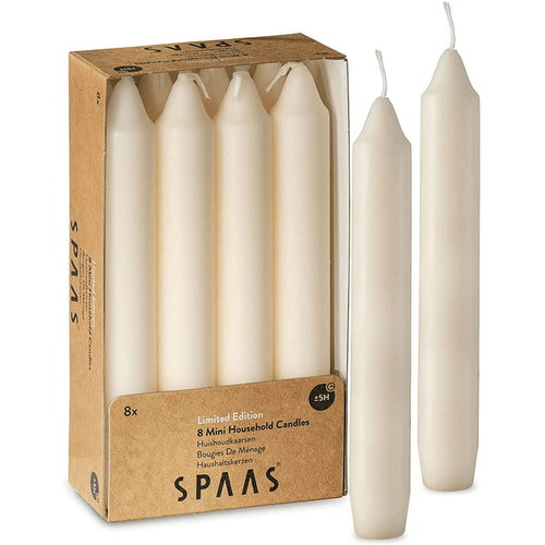 SPAAS Straight Candle Sticks - Pack of 8 6" Long Ivory Candles | 5 Hour Long Burning Unscented Candles for Emergency Candles, Chime Candles, Table Candles for Wedding, and Home Decoration EasyOptionXY LLC